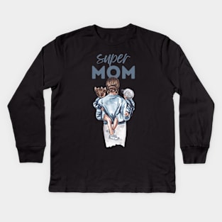 Super Mom Kids Long Sleeve T-Shirt